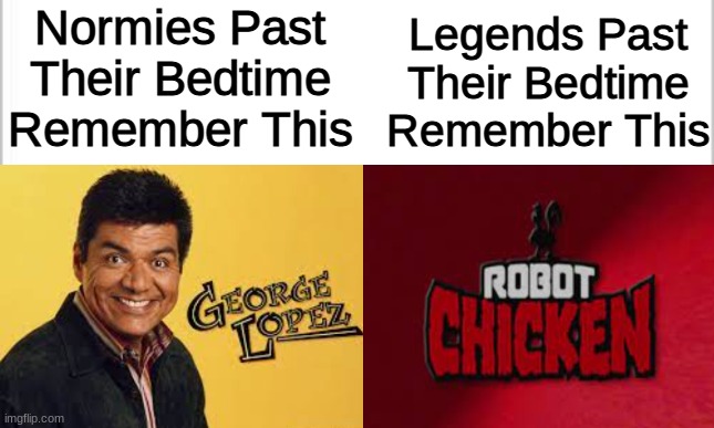 I remember Robot Chicken More | Legends Past Their Bedtime Remember This; Normies Past Their Bedtime Remember This | image tagged in memes,nostalgia | made w/ Imgflip meme maker