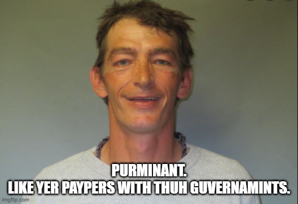 PURMINANT.
LIKE YER PAYPERS WITH THUH GUVERNAMINTS. | made w/ Imgflip meme maker