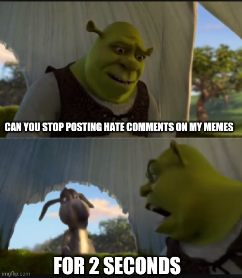 can you stop  talking | CAN YOU STOP POSTING HATE COMMENTS ON MY MEMES FOR 2 SECONDS | image tagged in can you stop talking | made w/ Imgflip meme maker