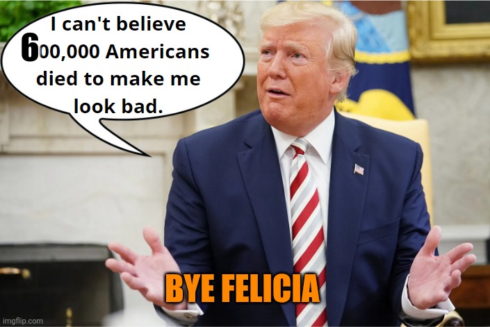 45 looking bad | 6 BYE FELICIA | image tagged in 45 looking bad | made w/ Imgflip meme maker