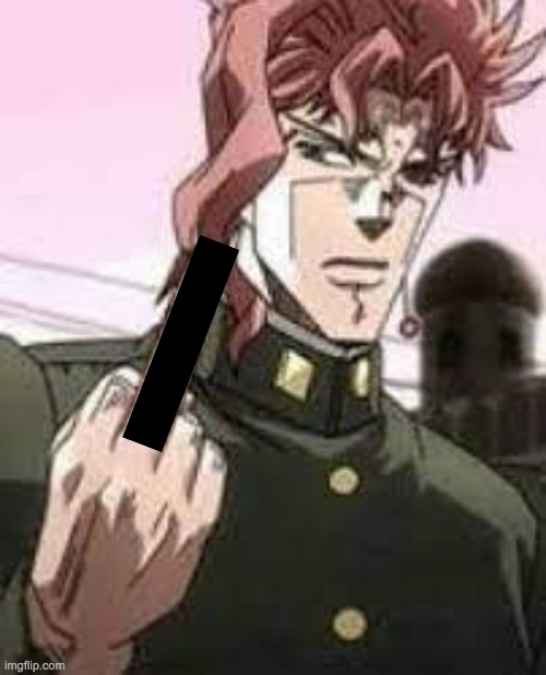 another censored version | image tagged in kakyoin flipping you off | made w/ Imgflip meme maker