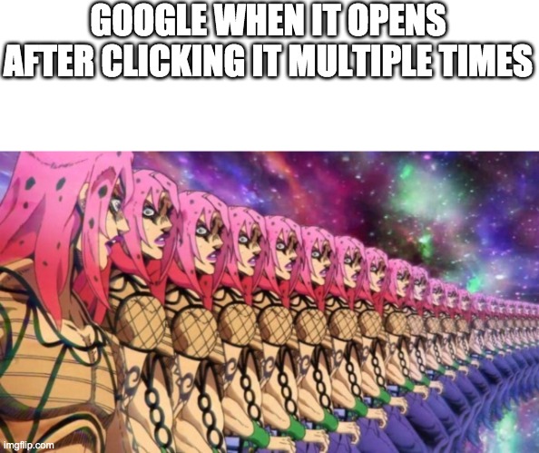 Diavolo loop | GOOGLE WHEN IT OPENS AFTER CLICKING IT MULTIPLE TIMES | image tagged in diavolo loop | made w/ Imgflip meme maker