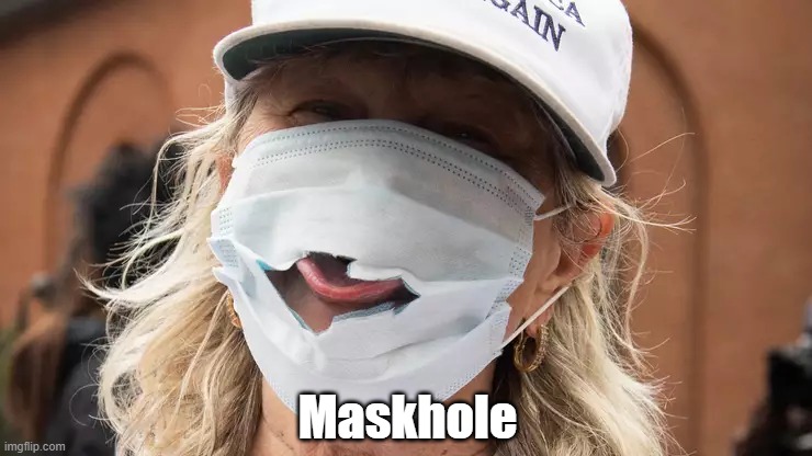 "Maskhole" | Maskhole | image tagged in anti-makers,anti-vaxxers,covid,public health,maskholes | made w/ Imgflip meme maker