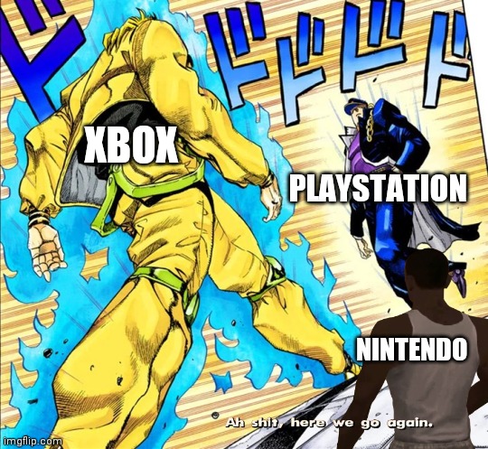 THE WAR |  PLAYSTATION; XBOX; NINTENDO | image tagged in console wars,nintendo | made w/ Imgflip meme maker