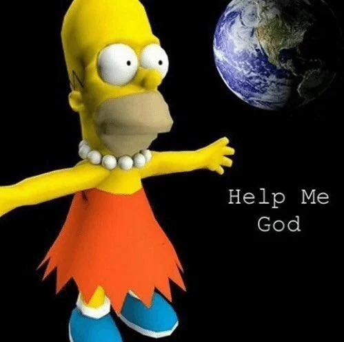 Homer Lisa t-pose help me god Blank Meme Template
