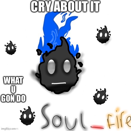 Soul_fire ty your_local_gay | CRY ABOUT IT; WHAT U GON DO | image tagged in soul_fire ty your_local_gay | made w/ Imgflip meme maker