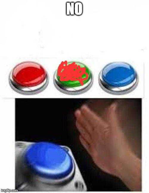 Red Green Blue Buttons | NO | image tagged in red green blue buttons | made w/ Imgflip meme maker