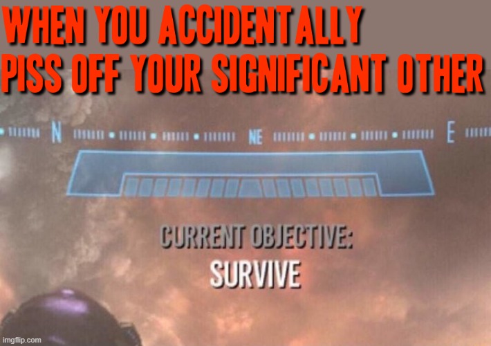 Current Objective: Survive | image tagged in current objective survive,memes,relatable | made w/ Imgflip meme maker