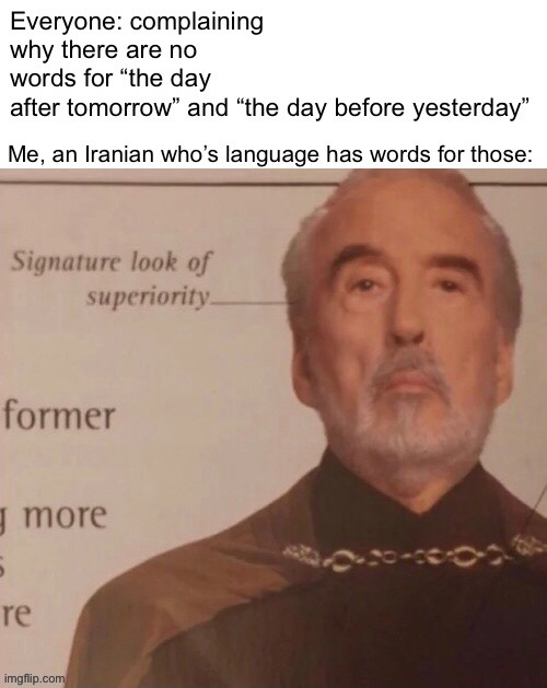 Lol you actually read image titles? | image tagged in memes,signature look of superiority,english,iran,language | made w/ Imgflip meme maker