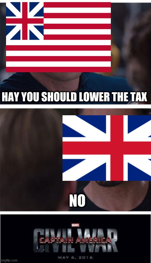 Marvel Civil War 1 Meme | HAY YOU SHOULD LOWER THE TAX; NO | image tagged in memes,marvel civil war 1 | made w/ Imgflip meme maker