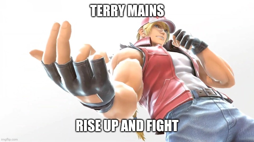 Terry Bogard Smash Ultimate | TERRY MAINS; RISE UP AND FIGHT | image tagged in terry bogard smash ultimate | made w/ Imgflip meme maker