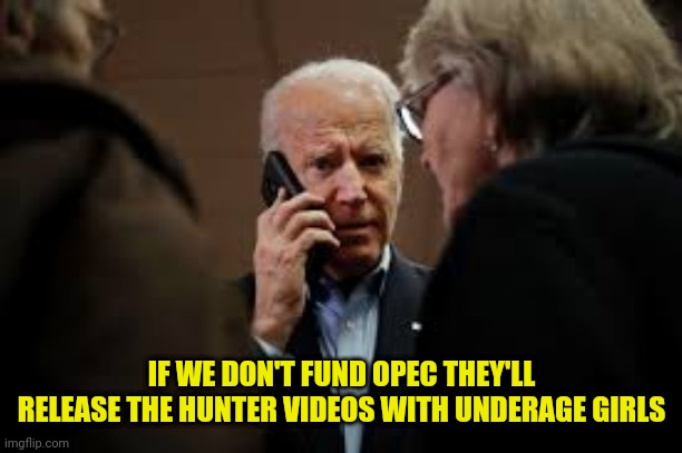 IF WE DON'T FUND OPEC THEY'LL RELEASE THE HUNTER VIDEOS WITH UNDERAGE GIRLS | made w/ Imgflip meme maker