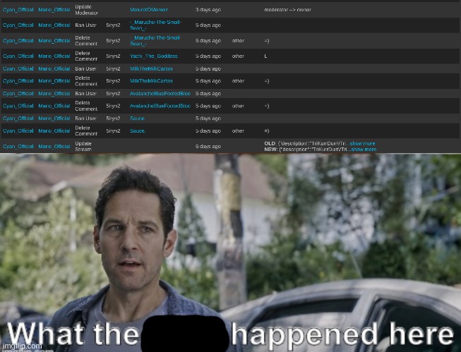 BUM BUM BUM BUM BUM BUM BUM BUMBUMBUM | image tagged in antman what the heck happened here | made w/ Imgflip meme maker