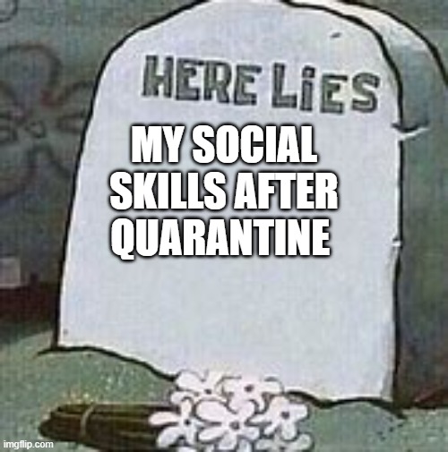 MY SOCIAL
SKILLS AFTER
QUARANTINE | image tagged in death | made w/ Imgflip meme maker