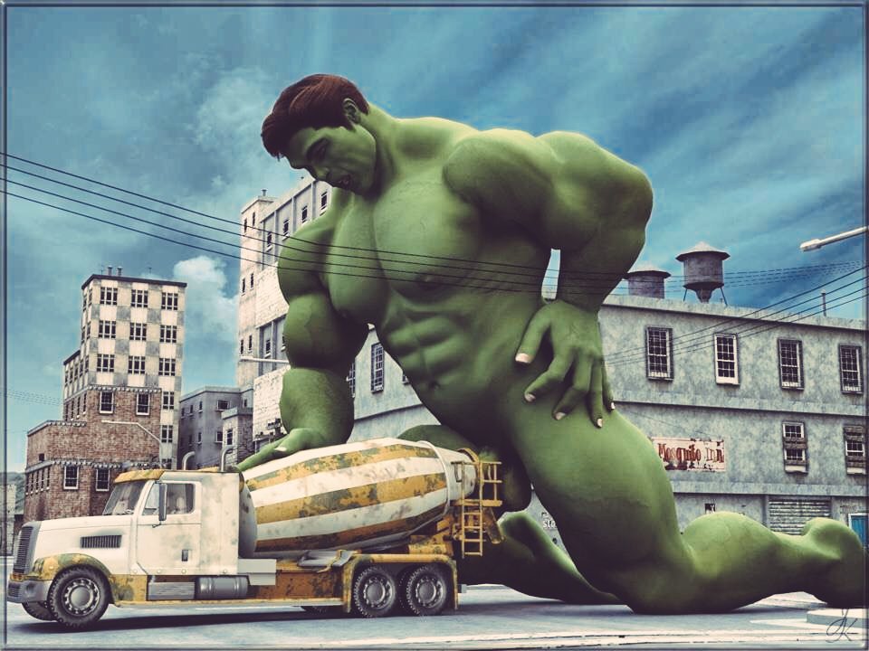 High Quality Hulk cement truck Blank Meme Template