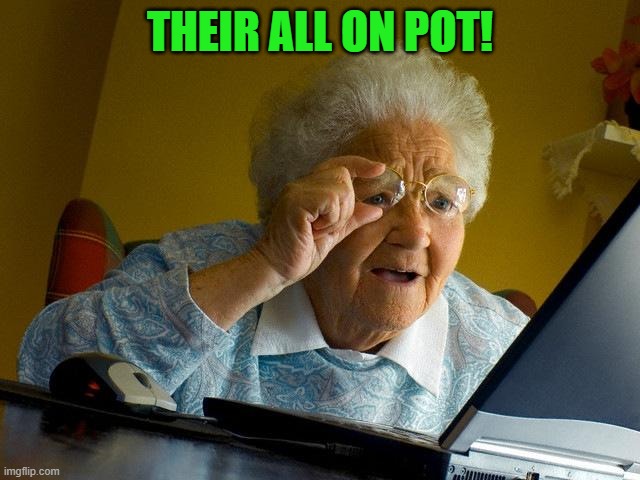 Grandma Finds The Internet Meme | THEIR ALL ON POT! | image tagged in memes,grandma finds the internet | made w/ Imgflip meme maker
