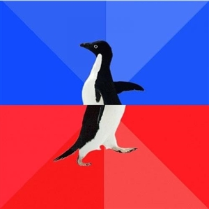 Reverse penguin Blank Meme Template