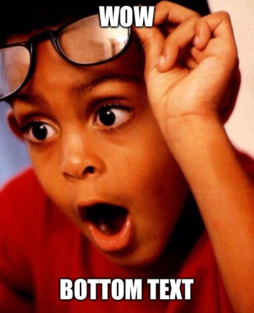 Wow | WOW; BOTTOM TEXT | image tagged in wow | made w/ Imgflip meme maker