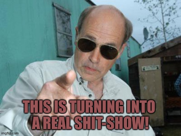 Trailer Park Boys - Jim Lahey | THIS IS TURNING INTO 
A REAL SHIT-SHOW! | image tagged in trailer park boys - jim lahey | made w/ Imgflip meme maker