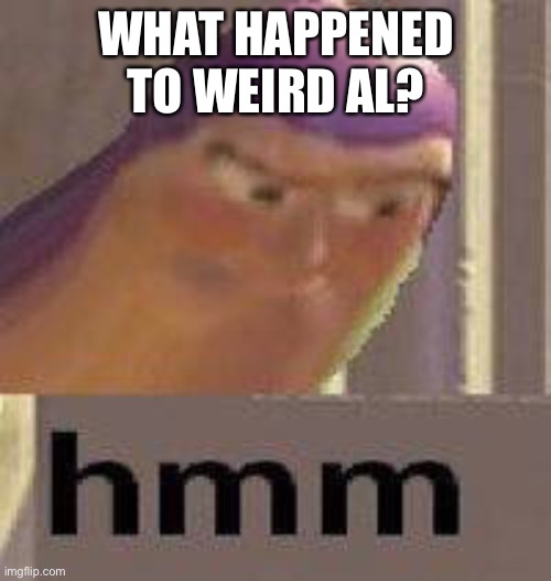 Buzz Lightyear Hmm | WHAT HAPPENED TO WEIRD AL? | image tagged in buzz lightyear hmm | made w/ Imgflip meme maker