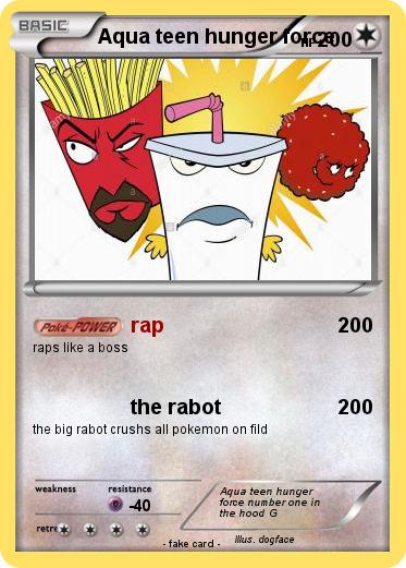 High Quality Aqua Teen Hunger Force Pokemon card Blank Meme Template