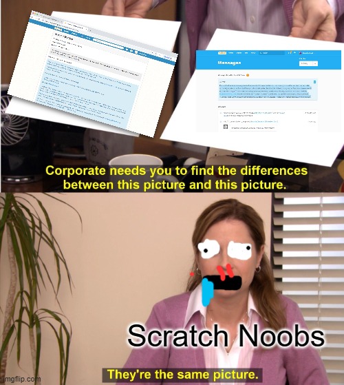 They're The Same Picture | Scratch Noobs | image tagged in they're the same picture | made w/ Imgflip meme maker