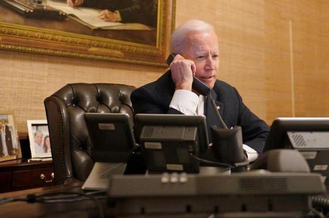 Biden phone call Blank Meme Template