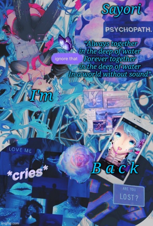 Mikuuuuuuuu Hatsuneeeeeeeee | I'm; B a c k | image tagged in mikuuuuuuuu hatsuneeeeeeeee | made w/ Imgflip meme maker