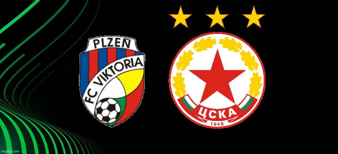 Viktoria Plzen vs CSKA Sofia in UEFA Conference League Play-offs | image tagged in plzen,cska sofia,conference league,football,memes | made w/ Imgflip meme maker