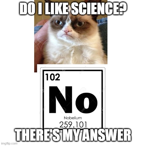 BLANK | DO I LIKE SCIENCE? THERE'S MY ANSWER | image tagged in blank | made w/ Imgflip meme maker