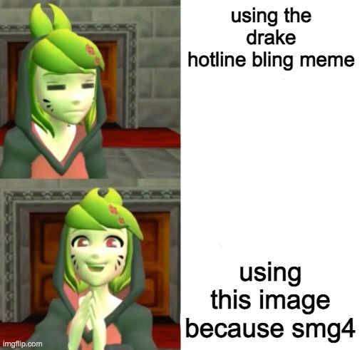 meolny hotline bling | using the drake hotline bling meme; using this image because smg4 | image tagged in meolny hotline bling | made w/ Imgflip meme maker