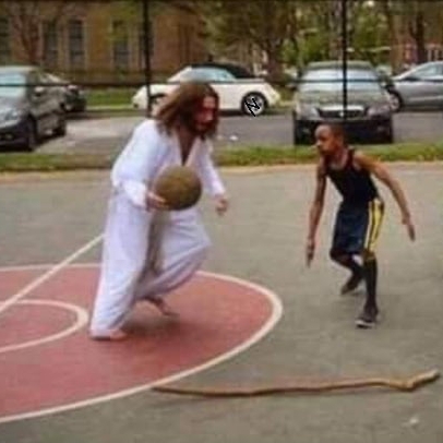 Jesus Basketball Blank Meme Template