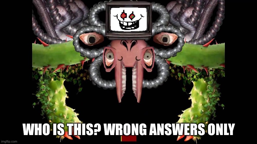 e | WHO IS THIS? WRONG ANSWERS ONLY | image tagged in omega flowey meme | made w/ Imgflip meme maker