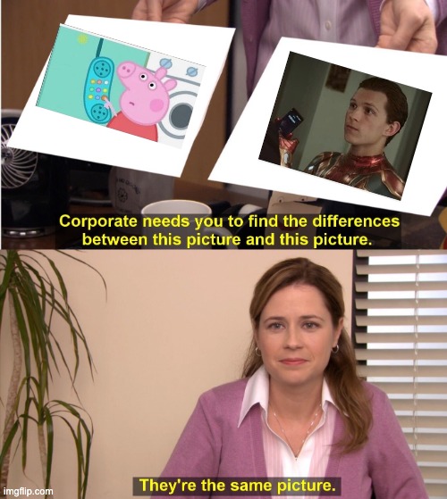 Peppa and Spiderman | image tagged in memes,they're the same picture | made w/ Imgflip meme maker