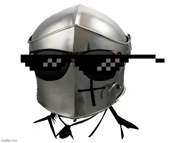 Crusader helmet deal with it Blank Meme Template