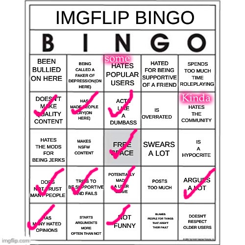 Imgflip Bingo | some; Kinda | image tagged in demisexual_sponge | made w/ Imgflip meme maker