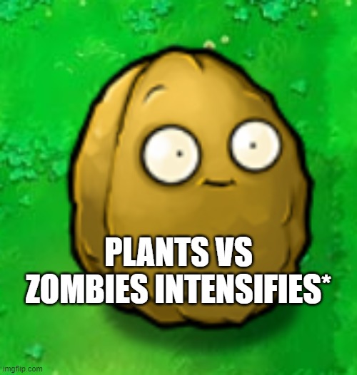 Wall-Nut | PLANTS VS ZOMBIES INTENSIFIES* | image tagged in wall-nut | made w/ Imgflip meme maker