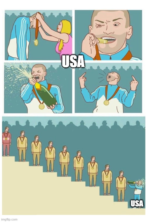 Last Place Douche Bag | USA; USA | image tagged in last place douche bag | made w/ Imgflip meme maker