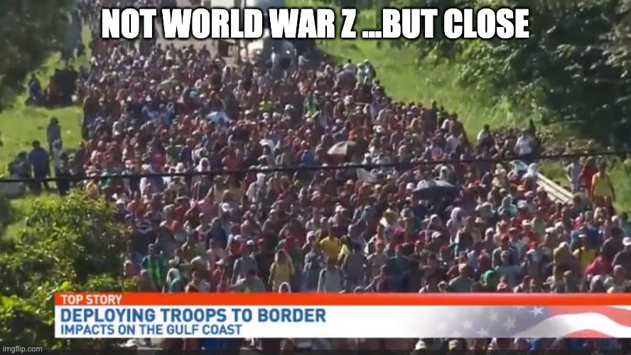 For everyone that refuses to believe there is a crisis at the border. |  NOT WORLD WAR Z ...BUT CLOSE | image tagged in politics,border,crisis,memes | made w/ Imgflip meme maker