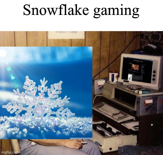 A | Snowflake gaming | image tagged in computer nerd | made w/ Imgflip meme maker