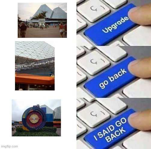 This is sort of a repost with a different template | image tagged in i said go back,figment,epcot,disney world | made w/ Imgflip meme maker