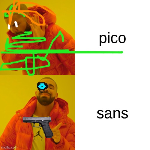 Drake Hotline Bling Meme | pico sans | image tagged in memes,drake hotline bling | made w/ Imgflip meme maker