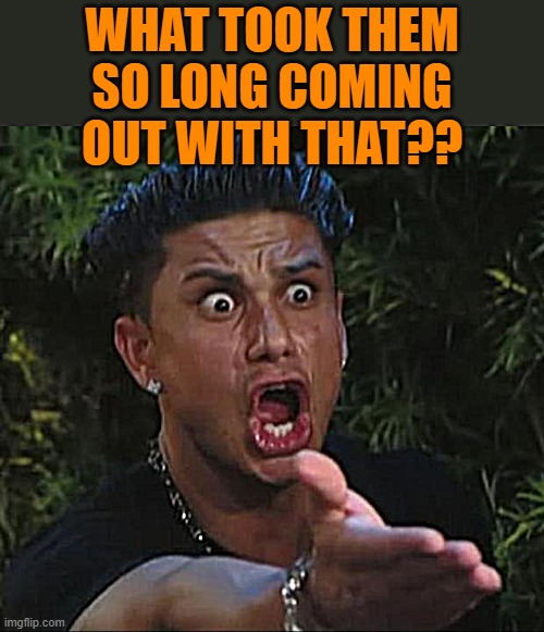 DJ Pauly D Meme | WHAT TOOK THEM SO LONG COMING OUT WITH THAT?? | image tagged in memes,dj pauly d | made w/ Imgflip meme maker