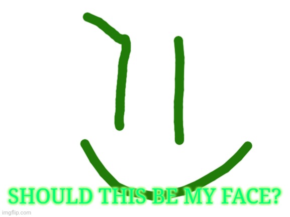 Blank White Template | SHOULD THIS BE MY FACE? | image tagged in blank white template | made w/ Imgflip meme maker