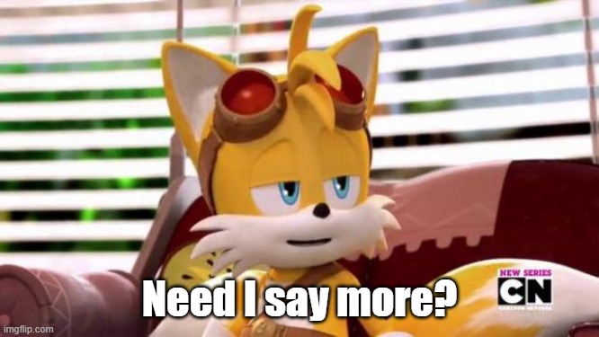 Need I say more? | image tagged in scumbag tails | made w/ Imgflip meme maker