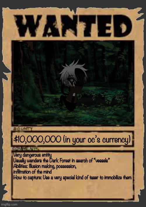 rp with ogden yee yee (they/it pronouns for this character) | image tagged in wanted poster | made w/ Imgflip meme maker