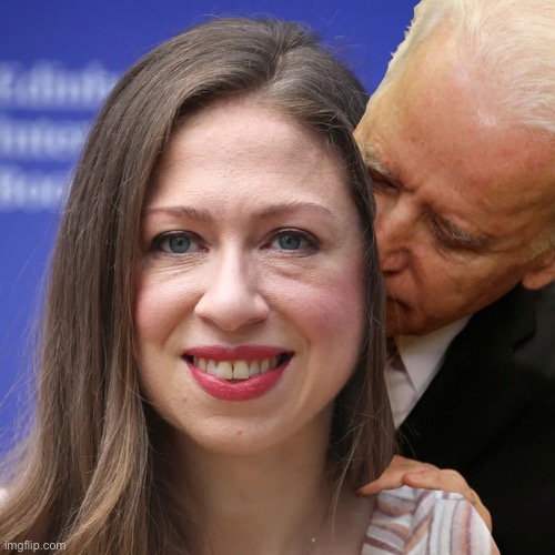 Joe Biden sniffing Chelsea Clinton | image tagged in memes,creepy joe biden,chelsea clinton,bad joke,sexual harassment,dementia | made w/ Imgflip meme maker