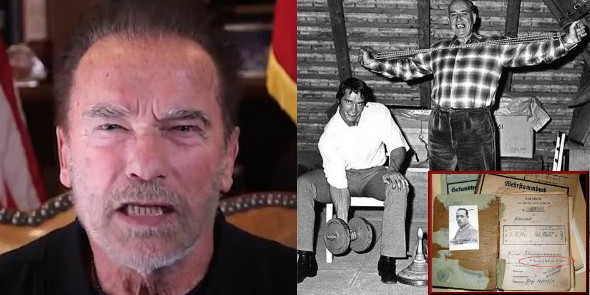 Arnold Schwarzenegger just like old Nazi dad Blank Meme Template