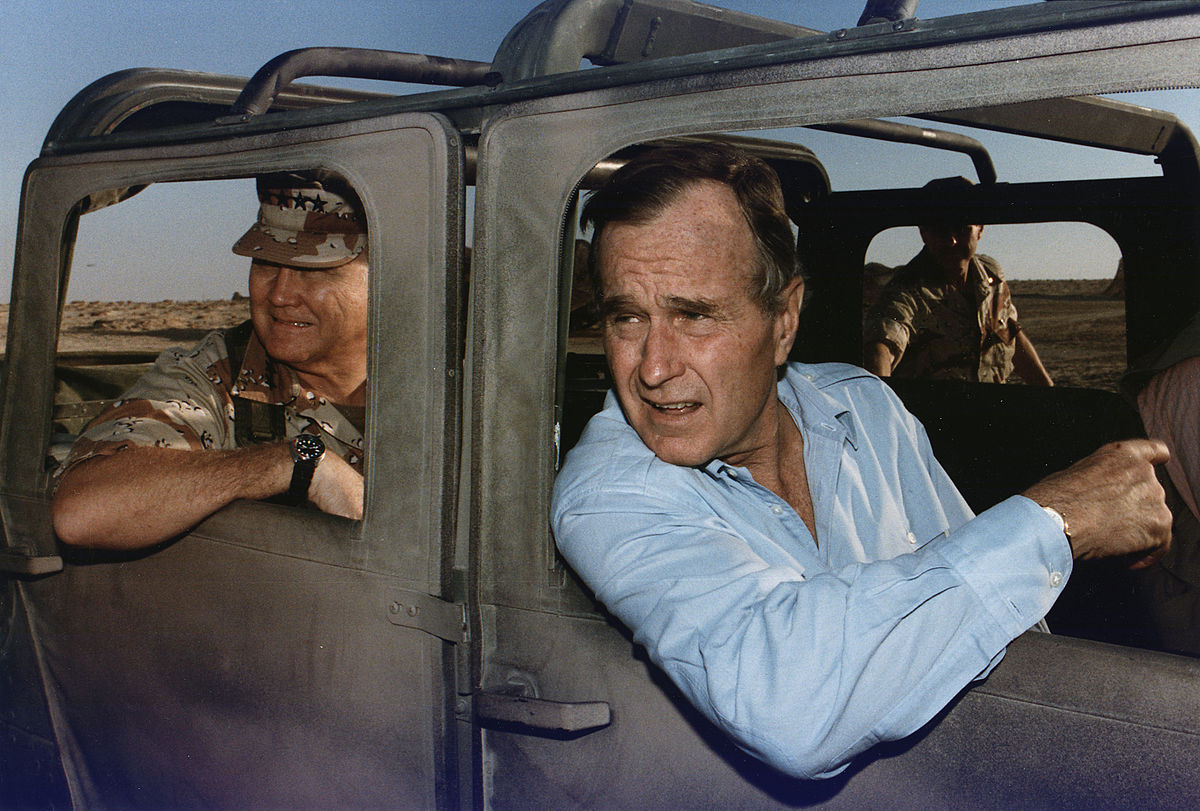 George HW Bush with Schwarzkopf Blank Meme Template