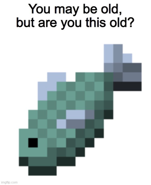 RAW FISH | image tagged in you may be old but are you this old | made w/ Imgflip meme maker